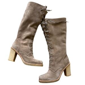 UGG Camille Tan Suede Lace Up Boots